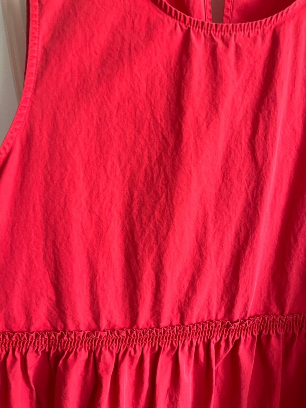 Madewell Bright Red Cattail Tiered Sleeveless Dress - Picture 4 of 5